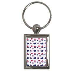 Nautical Sea Pattern Key Chain (rectangle) by StuffOrSomething