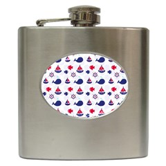 Nautical Sea Pattern Hip Flask