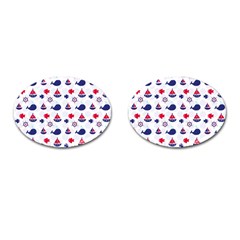 Nautical Sea Pattern Cufflinks (oval)