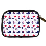 Nautical Sea Pattern Digital Camera Leather Case Back