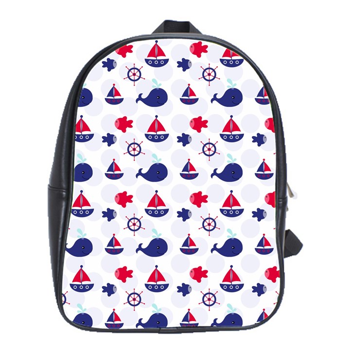 Nautical Sea Pattern School Bag (Large)