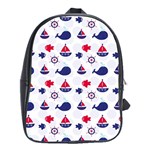 Nautical Sea Pattern School Bag (XL) Front