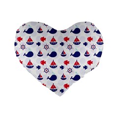 Nautical Sea Pattern 16  Premium Heart Shape Cushion 