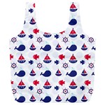 Nautical Sea Pattern Reusable Bag (XL) Front