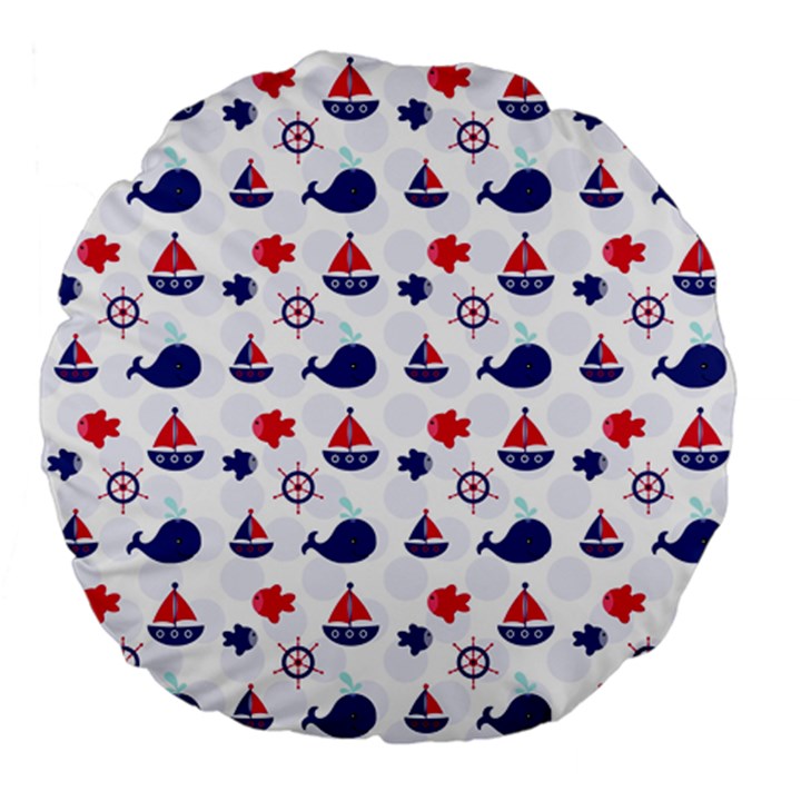 Nautical Sea Pattern 18  Premium Flano Round Cushion 