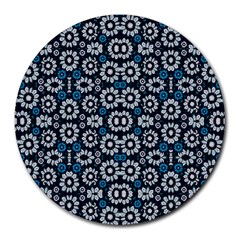 Floral Print Seamless Pattern In Cold Tones  8  Mouse Pad (round) by dflcprints