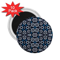 Floral Print Seamless Pattern In Cold Tones  2 25  Button Magnet (10 Pack) by dflcprints