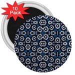 Floral Print Seamless Pattern in Cold Tones  3  Button Magnet (10 pack) Front