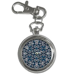 Floral Print Seamless Pattern In Cold Tones  Key Chain Watch by dflcprints