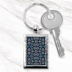 Floral Print Seamless Pattern In Cold Tones  Key Chain (rectangle)