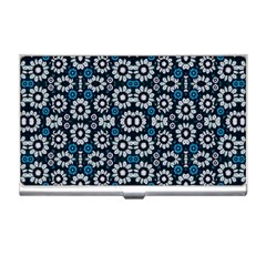 Floral Print Seamless Pattern In Cold Tones  Business Card Holder