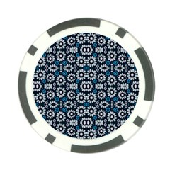 Floral Print Seamless Pattern In Cold Tones  Poker Chip by dflcprints