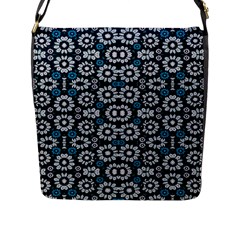 Floral Print Seamless Pattern In Cold Tones  Flap Closure Messenger Bag (large)