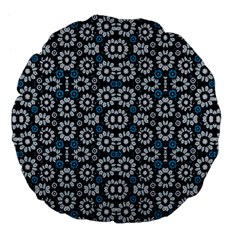 Floral Print Seamless Pattern In Cold Tones  18  Premium Flano Round Cushion  by dflcprints