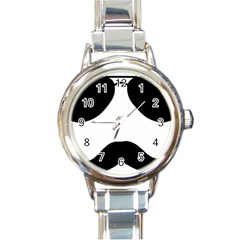 Aviators Tache Round Italian Charm Watch