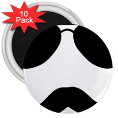 Aviators Tache 3  Button Magnet (10 Pack)