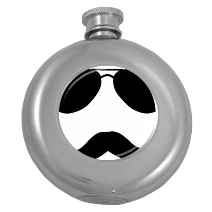 Aviators Tache Hip Flask (Round)