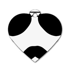 Aviators Tache Dog Tag Heart (one Sided) 