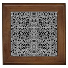 Cyberpunk Silver Print Pattern  Framed Ceramic Tile by dflcprints