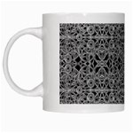 Cyberpunk Silver Print Pattern  White Coffee Mug Left