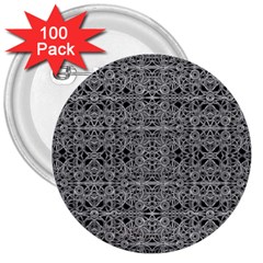 Cyberpunk Silver Print Pattern  3  Button (100 Pack) by dflcprints