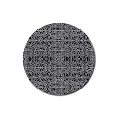 Cyberpunk Silver Print Pattern  Drink Coaster (round) by dflcprints