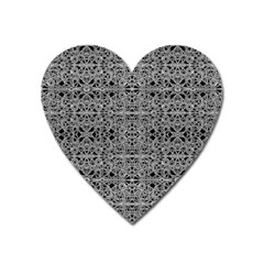 Cyberpunk Silver Print Pattern  Magnet (heart) by dflcprints