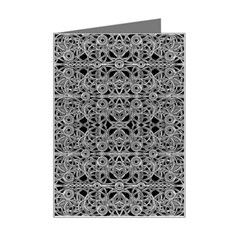 Cyberpunk Silver Print Pattern  Mini Greeting Card by dflcprints