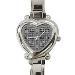 Cyberpunk Silver Print Pattern  Heart Italian Charm Watch  Front