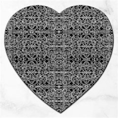 Cyberpunk Silver Print Pattern  Jigsaw Puzzle (Heart)