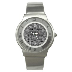 Cyberpunk Silver Print Pattern  Stainless Steel Watch (slim) by dflcprints