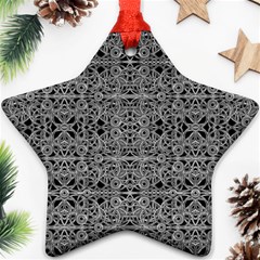 Cyberpunk Silver Print Pattern  Star Ornament (two Sides) by dflcprints