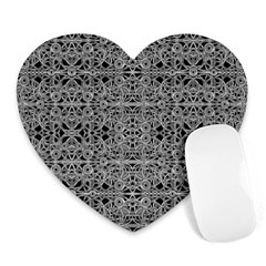 Cyberpunk Silver Print Pattern  Mouse Pad (heart) by dflcprints