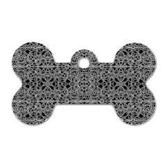 Cyberpunk Silver Print Pattern  Dog Tag Bone (two Sided) by dflcprints