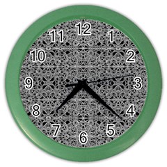 Cyberpunk Silver Print Pattern  Wall Clock (color)