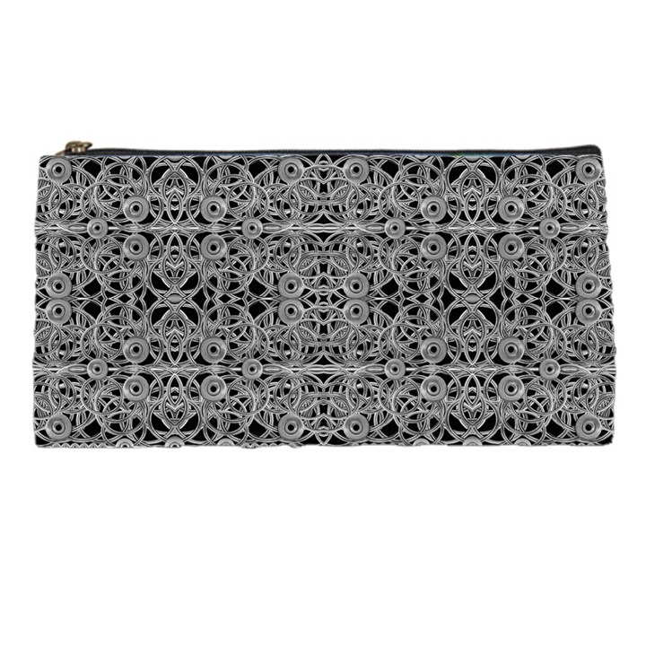 Cyberpunk Silver Print Pattern  Pencil Case