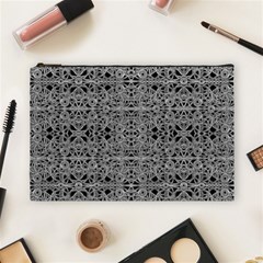 Cyberpunk Silver Print Pattern  Cosmetic Bag (large)