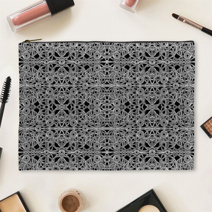 Cyberpunk Silver Print Pattern  Cosmetic Bag (XL)