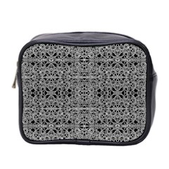 Cyberpunk Silver Print Pattern  Mini Travel Toiletry Bag (two Sides)