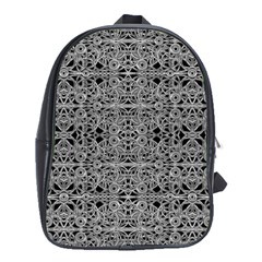 Cyberpunk Silver Print Pattern  School Bag (xl) by dflcprints