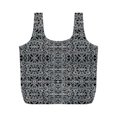 Cyberpunk Silver Print Pattern  Reusable Bag (M)