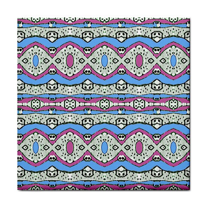 Aztec Style Pattern in Pastel Colors Ceramic Tile