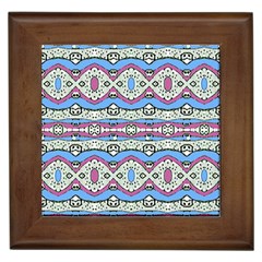 Aztec Style Pattern In Pastel Colors Framed Ceramic Tile