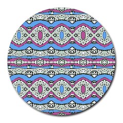 Aztec Style Pattern In Pastel Colors 8  Mouse Pad (round) by dflcprints