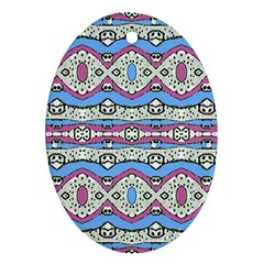 Aztec Style Pattern In Pastel Colors Oval Ornament by dflcprints