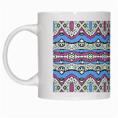 Aztec Style Pattern In Pastel Colors White Coffee Mug by dflcprints