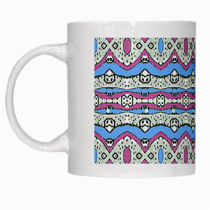 Aztec Style Pattern in Pastel Colors White Coffee Mug