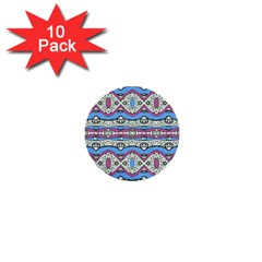 Aztec Style Pattern In Pastel Colors 1  Mini Button (10 Pack) by dflcprints