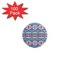 Aztec Style Pattern In Pastel Colors 1  Mini Button Magnet (100 Pack) by dflcprints