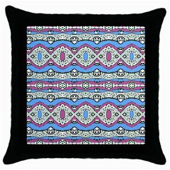 Aztec Style Pattern In Pastel Colors Black Throw Pillow Case by dflcprints